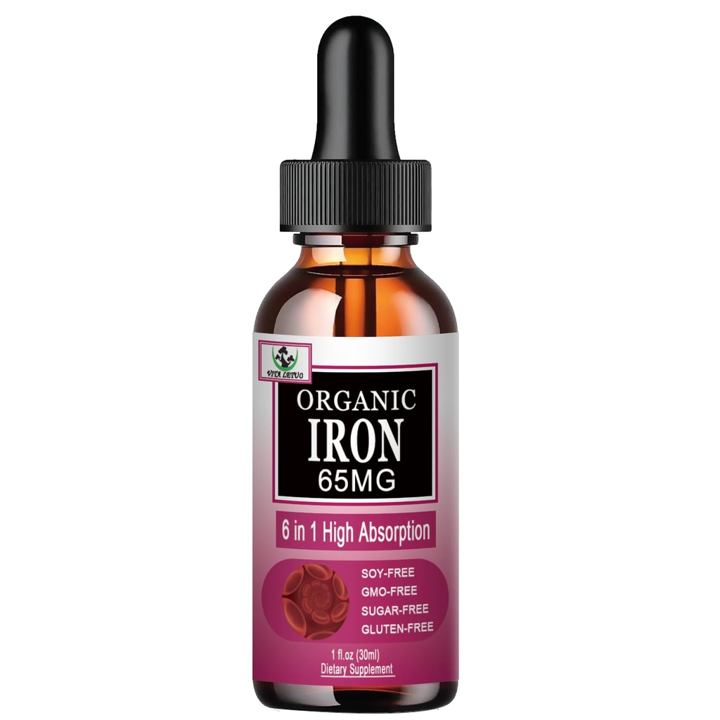 C,6-in-1 sıvı Supplement w/Vitamin B12,Vitamin B6, Yüksek Aborpsiyonik Demir Durağı Red Blood Hücreleri ve Immune Desteği için,Non-GMO, Gluten Ücretsiz