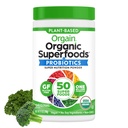 Orgain Organic Greens Toz + 50 Superfoods, Original - Digestive Health, Antioksis, Vegan, Plant-Based, Gluten-Free, Non-GMO, Green Juice & Smoothie Mix - 0.62lb