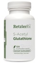 RetzlerRx S-Acetyl Glutathione Supplement 100 mg. per Capsule, ABD'de - 120 Asit-Resistant Capsules - Antioxy Support - Non-GMO, Soy & Gluten-Free / Bergaflow®, Farm Grade