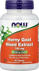 NOW Foods Horny Goat Weed 750 Mg 90-Tablets