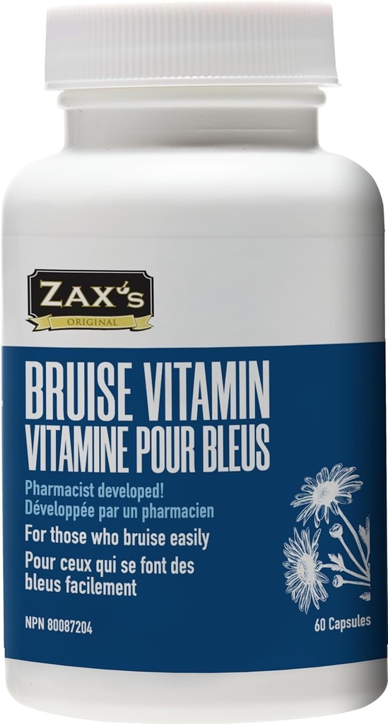 ZAX'S Bruise Vitamin Pharmacist Tamamlanan Supplements Potent Bruising Swelling Function, çinko, Vitamin K, D3, Ascorbici, Citrus Bioflavonoids, 60 Caps, Kombine