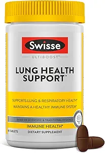 Swisse Lung Detox and Cleanse | Lungs Support Supplement & Respiratory Health with Mullein Leaf Extract, Reishi, Astragalus | Healthy Immune System with Zinc & Vitamin C | 90 Tablets