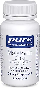 Saf Encapsulations Melatonin 3 mg - Doğal Uyku ve Occasional Uykusuzlukunu Desteklemek için Antioksi Supplement - Doğal Uyku Desteği için * - 60 Capsules