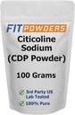 Citicoline σκόνη, CDP σκόνη Choline καθαρή με Scoop, μη GMO, Γνωστικό συμπλήρωμα για τη μνήμη και τη μάθηση (100 γραμμάρια)
