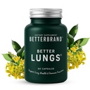Betterbrand BetterLungs Lung Support Supplement with NAC, Mullein Leaf for Smokers, Respiratory Health Formula with Elderberry, Vitamin D, BTC, Reishi Mushroom - 60 Capsules - 1 Paket