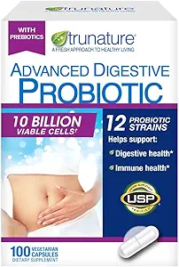 Trunature Advanced Digestive Probiyotik, White, 100 Count