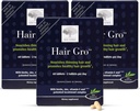 NEW NORDIC GRO μαλλιών, συμπλήρωμα ανάπτυξης μαλλιών, Biotin & εκχύλισμα φοινικέλαιου τοκοτριενόλες για φυσική ανάπτυξη, 60 κόμης (πακέτο των 3)