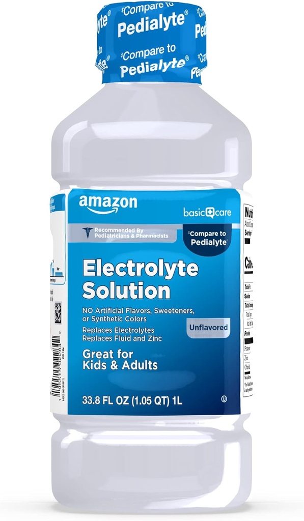   Basic Care Oral Electrolyte Solution, Unflavored, 33.8 fl oz (Pack of 1)