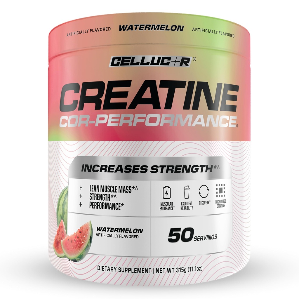 Cellucor Creatine Powder, Watermelon Flavor - Αυξάνει τη δύναμη, Lean μυϊκή μάζα & αντοχή, Micronized Creatine για γρήγορη απορρόφηση, 5g Creatine ανά υπηρεσία, 50 εξυπηρετήσεις