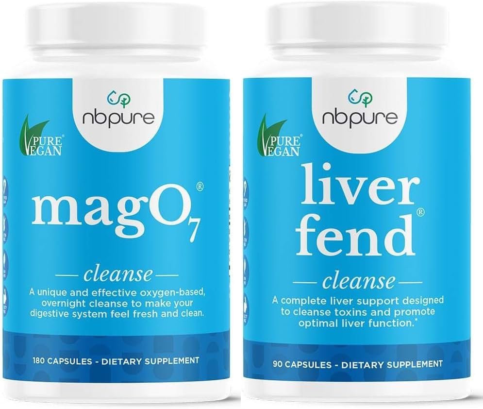 nbpure MagO7 + Liver Fend Detox Sche | Oksijen-Powered Colon Cleanse & Liver Support | Occasional Constipation, Bloating & Toxin Build-Up | Ozonated + Milk Thistle, 180 Capsules