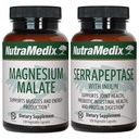 NutraMedix Fitness Plan Supplement Bundle - Περιλαμβάνει Μαγνήσιο Malate για την ενέργεια και την αθλητική υποστήριξη και Serrapeptase για την κοινή και κινητικότητα ευεξία - Συμπληρώματα υποστήριξης καταλληλότητας -2-Piece Capsule Set