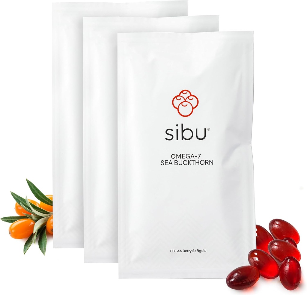 Sibu Sea Buckthorn Omega-7 Softgels (90-Day Refill Sachet) – Συμπλήρωμα για το υγιές δέρμα, τα μαλλιά, τα νύχια και την ξηρότητα