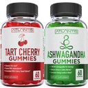60 Ashwagandha Gummies + 60 Tart Cherry Gummies - Ashwagandha Boosts Energy Levels & Supports Immune System - Tart Cherry, Immediate Gout Pain Reli