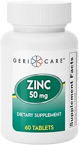 GeriCare Gericare Zinc Sulfate 220mg Dietary Supplement, 60 Count