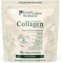 Büyük Lakes Wellness Collagen. Tozu Skin, Hair, Nails, Joints & Digestion - Unflavored - Quick Dissolve Hydrolyzed, Non-GMO, DW, Kosher - 4 lb. Değer Pouch