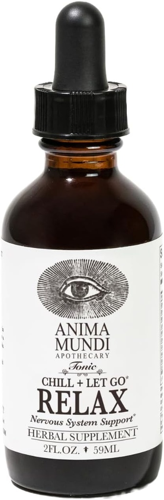 Simdi Mundi Apothecary Relax Tonic Nervous System Support - Natural Calm Aid & Mood Advancedr - Achieve Stress Relief with Lemon Balm, Passionflower, Chamomile, Ashwagan Root & Lavender (2 fl oz)