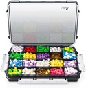 Fullicon Extra Large Pill Organizer with Moisture Proof Design, Travel Jumbo Pill Box with 20 Compartment, Supplement Organizer for Vitamins with 3 Secured Buckles (Black)