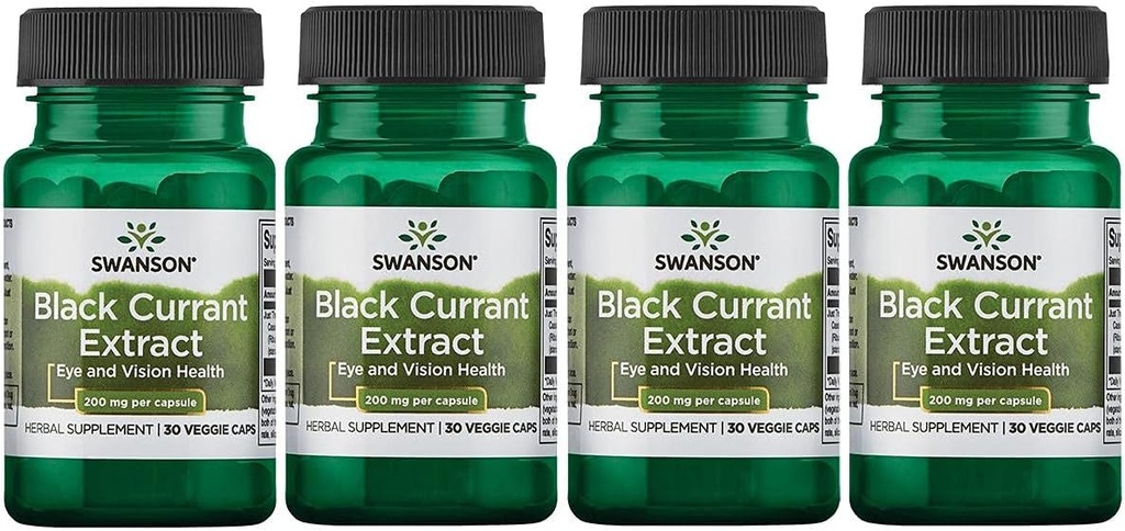 Swanson Black Currant 200 mg 30 Veg Caps 4 Pack