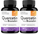 Sandhu'nun Quercetin with Bromelain Vegetarian Capsules Supplements 120 Count (Pack of 2) | Bioflavonoyaks for Immune Support & Respiratory Health, Mevsimsel Alerji Desteği | Erkekler ve Kadınlar için Quercitin