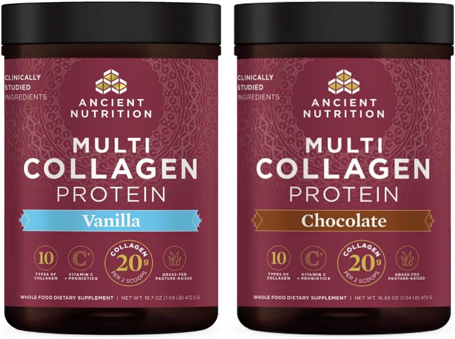 Eski Beslenme Multi Collagen Protein Toz Vanilla 45 Hizmetler + Çok Kolajn Protein Toz Çikolata 45 Hizmetler