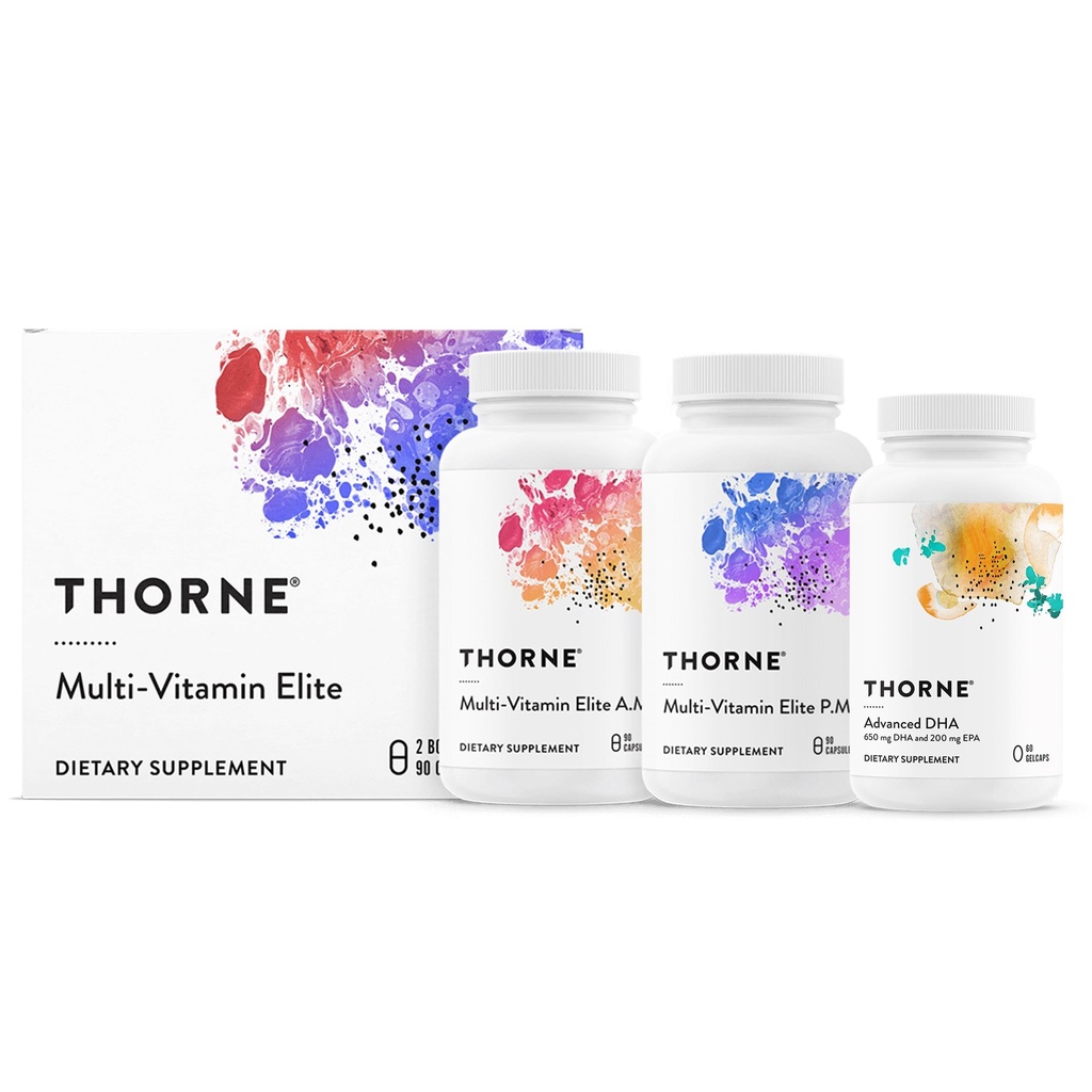 THORNE - Ημέρα & Νύχτα Wellness Bundle - Multi-Vitamin Elite + Advanced DHA - 30 Υπηρεσίες