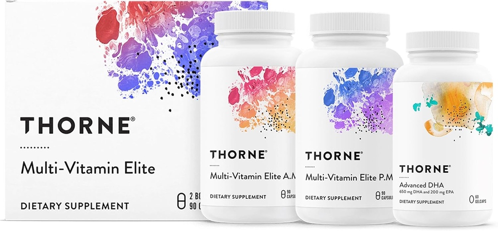 THORNE - Day & Night Wellness Sche - Multi-Vitamin Elite + Gelişmiş DHA - 30 Hizmet
