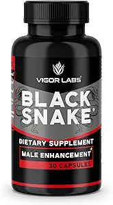 Black Snake by VIGOR LABS - Erkek Geliştirilmiş Kapsüller (30 Capsules), Kan Akışı, Boyut ve Sertlik. Doğal Malzemeler Güçlü Perrietary Mix of Natural Materialss. ABD'de Made in the USA