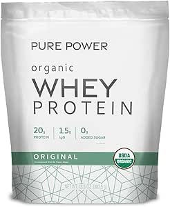 Dr. Mercola Pure Power Organic Whey proteini - 20 g proteini - Kas Büyüme ve Enerjiyi Destek - Grass-Fed Whey Yoğunluğu - 15 Hizmet (20.60 oz) - Original Power Organic Whey Protein - 20 g Protein - Destekler Kas Büyüme ve Enerji - Grass-Fed Whey Mekanik - 15 Hizmetler (20.60 oz) - Original