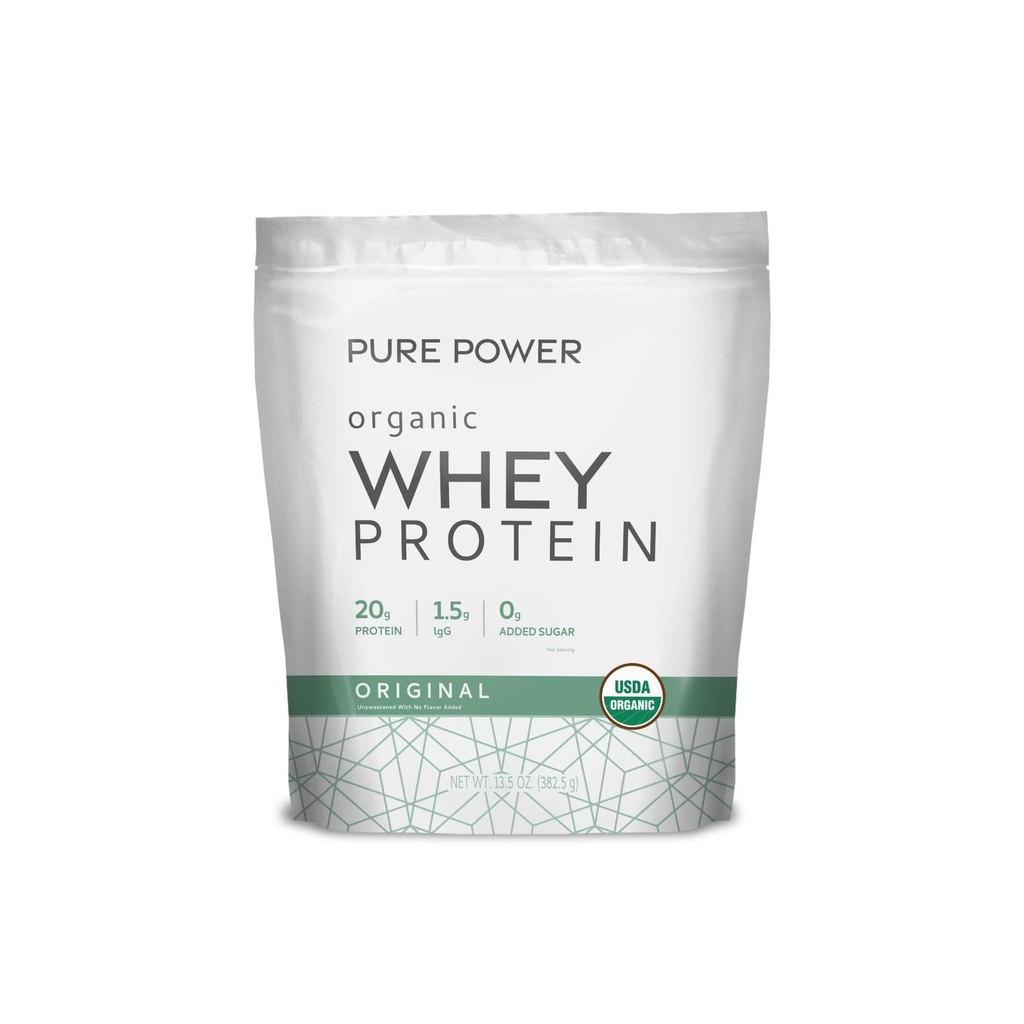 Dr. Mercola Pure Power Organic Whey proteini - 20 g proteini - Kas Büyüme ve Enerjiyi Destek - Grass-Fed Whey Yoğunluğu - 15 Hizmet (20.60 oz) - Original Power Organic Whey Protein - 20 g Protein - Destekler Kas Büyüme ve Enerji - Grass-Fed Whey Mekanik - 15 Hizmetler (20.60 oz) - Original