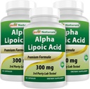 Best Naturals Alpha Lipoic Acid 300 mg 120 Capsules (120 Count (Pack of 3))