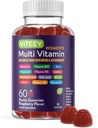 Viteey Womens Multivitamin Gummies - Immune Support - 12 in 1 Essential Vitamins & Minerals - A, C, D3, E, B6, B12, Folic Acid, Biotin,dis, çinko & More - Vegetarian - Raspberry Flavored