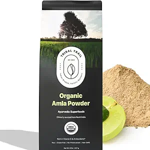 Organik Amla Toz (Indian Gooseberry) | 801 oz | USDA Organic & Non-GMO | Hindistan'dan gelen Raw | Sağlıklı Saç & Skin | Recyclable Kraft Çanta
