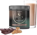 Peace Sleep - Sleep and Recover Chocolate Powder Mix - Συμπλήρωμα βοήθειας ύπνου με GABA, L-Tryptophan, L-Theanine, Glycine - για Tranquil Sleep, Ξεκούραστες Νύχτες, Παραγωγικές Μέρες - Χωρίς Γλουτένη