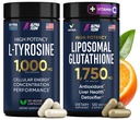 (Bundle) L Τυροσίνη 1000mg & Λιποσωμική Γλουταθειόνη 1750mg - All-Φυσική Εστίαση, Ενέργεια, και Ηπατική Υποστήριξη - Μη ΓΤΟ, Χωρίς Γλουτένη, Vegan - 270 Κάψουλες Σύνολο