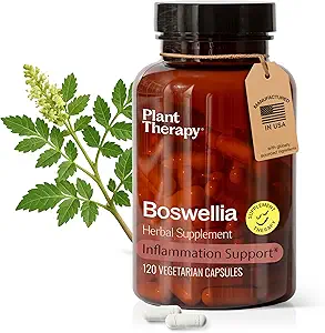 Plant Therapy Boswellia Extract Capsulesd in USA 4 Moon Supply Supports Joint Flexability, Comfort, Soothes Discomfort and Health Skin Supplements for Women & Men 120 Vegetarian Capsules