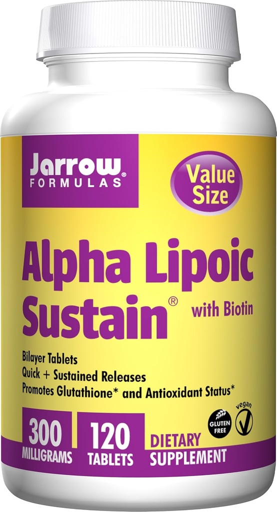 Jarrow Formulas Alpha Lipoic Sustain 300, Değer Boyutu, 300 Mg, 120 Sustain Tabletleri ( 3-Pack)