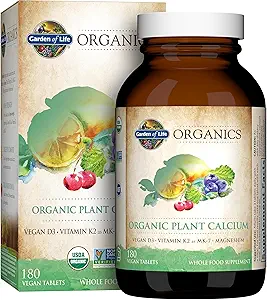 Tüm Gıdalardan Yapılan Magnezyum & Organik Vitamin D3 K2 ile Lifeuba Supplement Bahçe, Gluten-Free, 180 Count