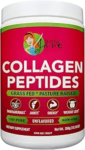 Skinny Jane Collagen Peptides Powder - Rejuvenates Skin - Healthy Hair and Nails -Supports Joints - Keto Friendly, Zero Carbs - Unflavored - 35 Servings