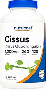 Nutricost Cissus Quadrangularis (1200 mg) 240 Capsules - 120 Hizmet, Gluten Free, Non-GMO ve Vegetarian Friendly Friendly