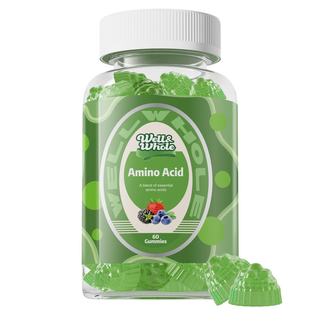 Well&Whole Bcaa Gummies – 9-in-1 EAA Gummies for Women & Men, Energy & Muscle Recovery Support – Amino Acids Supplement, Mixed Berry, 30 Servings