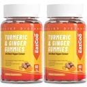 Turmeric Curcumin Gummies 500 mg for Yetişkinler, Black Pepper, Ginger Root, Vitamine C, Low Sugar Gummies, Orange Flavor - 120 Counts