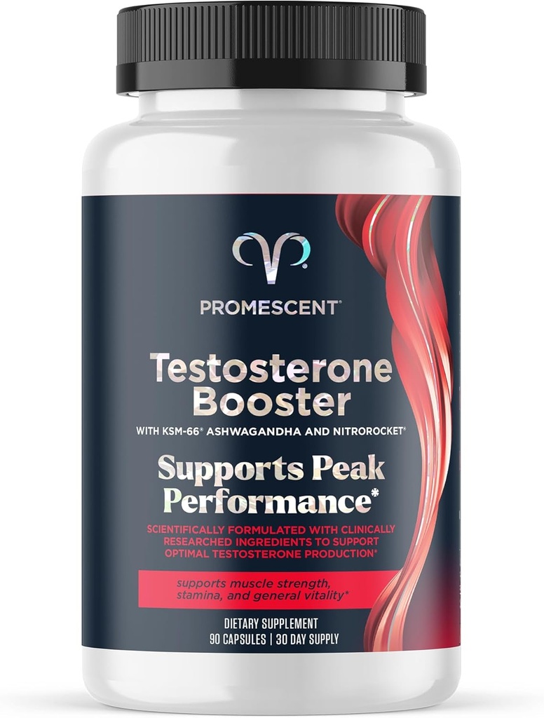 Promescent testosteron ATM for Men Supplement w/Tongkat Ali (Uzun Jack), KSM-66 Ashwagandha, Goat Weed, Fenugreek & Tribulus Terrestris, Supports Natural Energy, Stamina & Strength, 90 Capsules