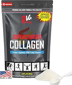 FizyVantage Supercharged Collagen, Toz - Ortak, Tendon, Ligament, & Skin Health Support - Unflavored, Keto, Paleo, 16oz | C, BCAAs, Grass-Fed Collagen