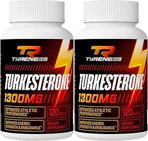 Turkesterone Supplement 1300 mg Ultra High Strength (Ajuga Turkestanica Extract Std. to% 20 Turkesterone), Athletic Performance & Muscle Mass,240 Capsules