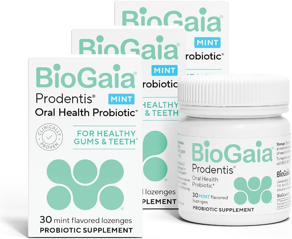 BioGaia Prodentis 3-Pack | Diş Probiyotik Lozenges | Sağlıklı Gums & Dişleri | Diş Sorunlarına Karşı Mücadele | Replenish Oral Microbiome | İyi Oral Sağlık | Mint Flavor | 90 Day Supply