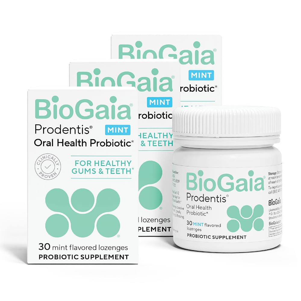 BioGaia Prodentis 3-Pack | Diş Probiyotik Lozenges | Sağlıklı Gums & Dişleri | Diş Sorunlarına Karşı Mücadele | Replenish Oral Microbiome | İyi Oral Sağlık | Mint Flavor | 90 Day Supply