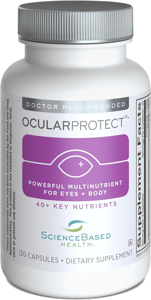 Ocular Koruma – Advanced Eye Health Support ile Günlük Multivitamin – 40+ Key Nutrients, Antioksis & Plant-Baseds – FloraGLO Lutein, Zeaxanthin, Alfa Lipoic Asit – 120 Capsules