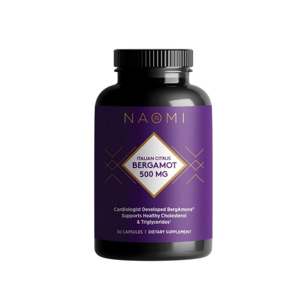 NAOMI Italian Citrus Bergamot 500mg Award-Winning Cardiologist Dvlpd to support Υγιής Χοληστερόλη & Τριγλυκερίδια Επίπεδα Ήδη σε Κανονική Σειρά, w/ 7 Key Polyphenols, Bergamot, VIT C, 30-Day Supply