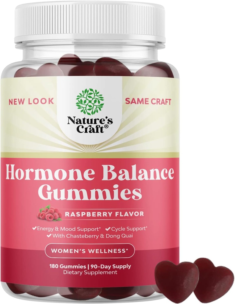All Ages Kadınları için Hormon Dengesi - PMS Support Supplement for Women to Support Menstrual Cycle & Hormonal Balance Menopause & Mood Swings with B6 & Dong Quai - 180 Chews