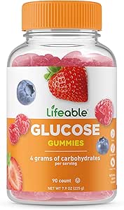 Lifeable Glucose Gummies - Great Tasting Natural Flavor Gummy - Gluten Free GMO-Free Chewable - Yetişkinler ve Çocuklar için - 90 Gummies
